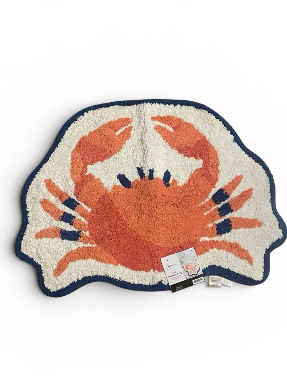 Crab Shaped Rug Bath Mat Coastal Nautical Decor 24” x 32” - NWT